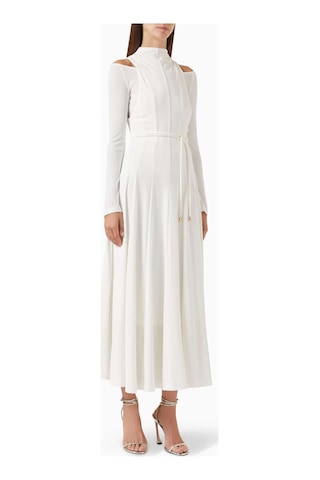 Eegen Studio Diep Dönüştürülebilir Kemerli Elbise Rib - Knit, Off - Shoulder Beyaz
