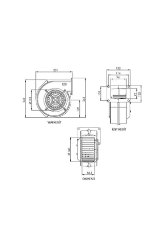 Aircol Aks 140-60 Salyangoz Radyal  Fan