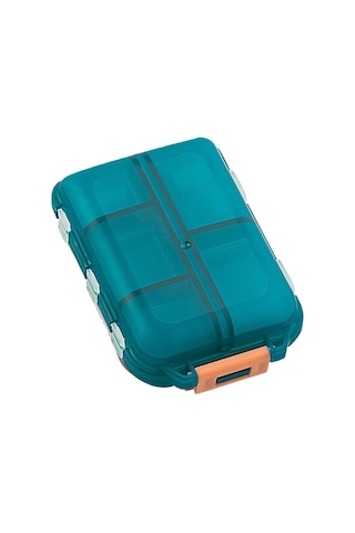 Likeable Çift Katmanlı Taşınabilir Hap Kutusu Şeffaf 10 Bölmeli Mühürlü Ilaç Saklama Kutusu-yeşil