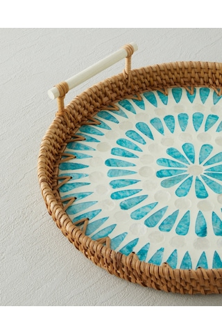 English Home Florence Rattan Tepsi 28 Cm Kahverengi