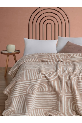 Pamela Çift Kişilik Battaniye 200x220 Cm Açık Bej