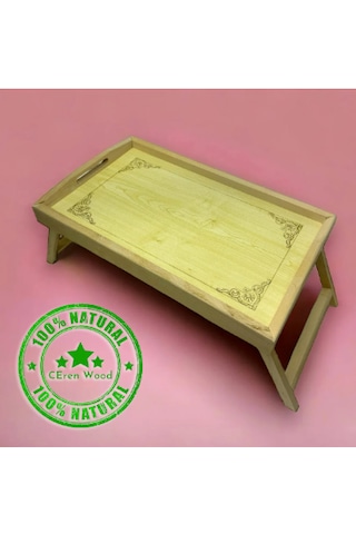 Handmade El Yapımı Tahta Ahşap Aşk Kahvaltı Servis Tepsisi