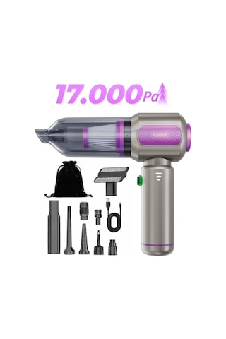 Auhma Ahv-19 Kablosuz Araç Süpürgesi Ve Toz Üfleme Makinesi - 17.000 Pa Vakum Gücü - 6000mah Batarya