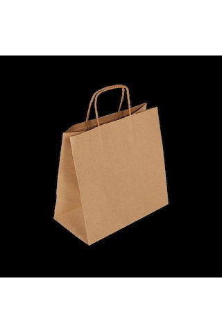 Kraft Renk Çanta Burgu Saplı 33x20x33 -25 Adetli
