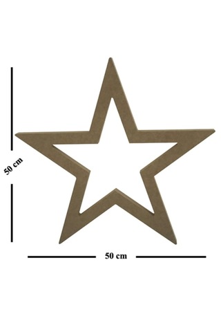 Boyanabilir Ahşap Mdf Yıldız Temalı 4 Lü Dekoratif Obje - Süs