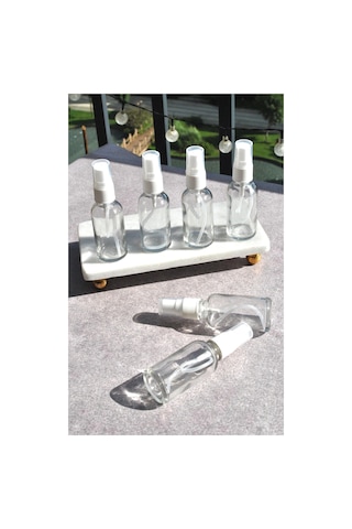 6 Adet 30 Ml Beyaz Cam Sprey Şişesi Kolonya Nişan Düğün Fısfıs