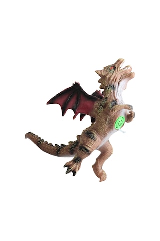 Gerçek Görünümlü Peluş Dolgulu Soft Silikon Kaplı Sesli Kükreyen 2 Başlı Ejderha Dinozor Oyuncak Dev 001