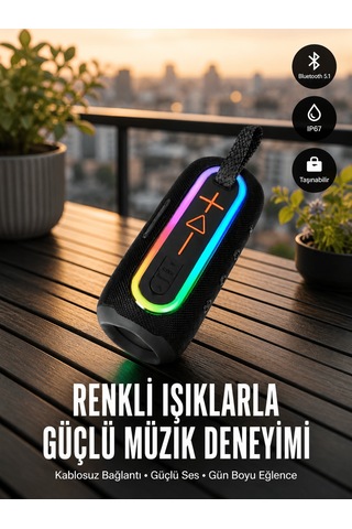Taşınabilir Şarjlı Bluetooth Hoparlör Güçlü Bas Yeni Nesil - Xuczflip6max-9