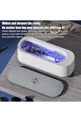 Ximistore9 Portatif Ultrasonik Temizleyici: Mücevher, Gözlük, Para, Kolye Ve Makyaj Fırçaları İçin Derinlemesine Temizlik