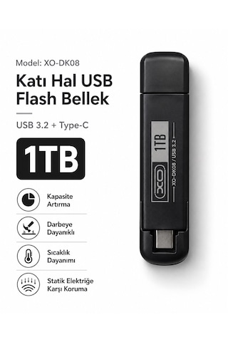 1 Tb Katı Hal Usb Bellek Usb 3.2 + Type-c Çift Girişli Taşınabilir Flash Bellek Telefonda Bilgisayara Aktarma Yüksek Hızlı Dayanıklı Ve Çok Korumalı Ssd Korumalı Darbeye Dayanıklı Anti Manyetik 1 Adet