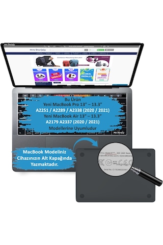 Apple Uyumlu MacBook Air Pro 13inc Ekran Koruyucu A2251 A2289 A2338 2179 A2337