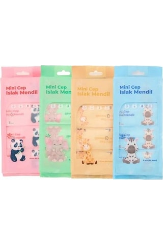 Büro Ev Ofis Hijyeni İçin 8 Adet Mini Cep Tipi Islak Mendili Seti