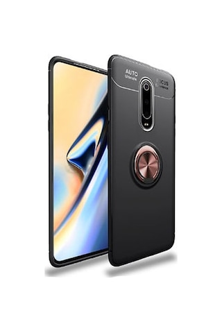 Xiaomi Mi 9t Kılıf Yüzüğü Stant Ve Araç Tutucu Olabilen Şık Esnek Premium Silikon Kapak Ryc/ravel Siyah - Rose Gold