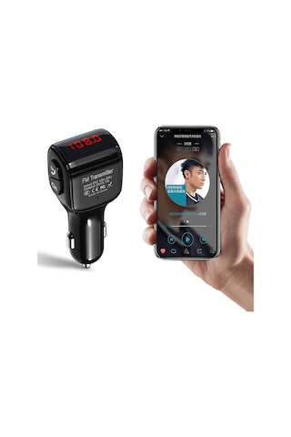 Cbtx Çift Usb Eller Serbest Araç Fm Verici Bluetooth 5.0 Kablosuz U Disk Mp3 Çalar