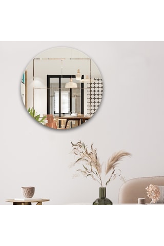 Ayna | Düz Ayna | Kare Kanallı | Çap60Cm Şeffaf