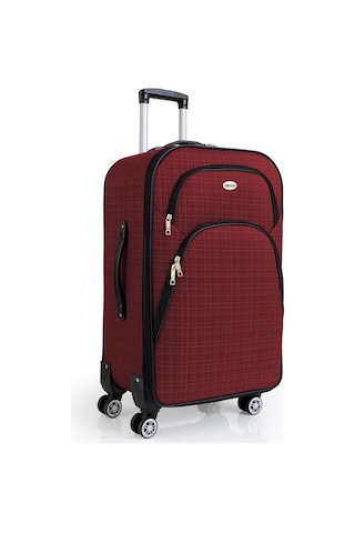Gedox Büyük Ve Kabin Boy Valiz Seti 4 Teker Kumaş Valiz Bordo 108 (499981343)