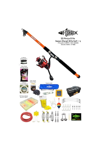 Fishack 23 Parça Elite Sazan Carp Olta Seti L - 3.30mt / 100-300gr