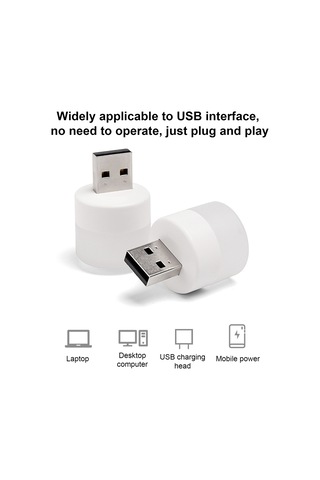 Konesam Usb Led Güneş Işığı Korumalı Mini Gece Lambası - Öğrenci Için Fonksiyonel Ambiyans Aydınlatma Opp Paketi Beyaz