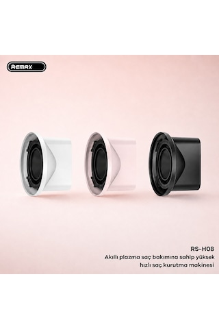 Remax Rs-h08 Yüksek Hızlı Akıllı Plazma Saç Kurutma Makinesi - İyonik 110.000 Rpm Hızlı Kurutma Gri