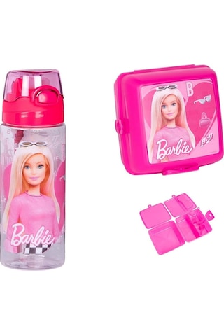 500 Ml Plastik Matara Ve Beslenme Kabnı Seti Pembe
