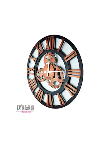 Duvar Saati Antik Bakır Roma 70cm Bakır