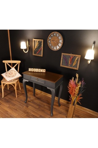 Wooding 80 Cm Çekmeceli Masif Antrasit Ceviz Dresuar (548585898) Ceviz