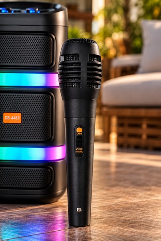 Kablosuz Mikrofonlu Party Box Bluetooth Hoparlör Çift 8 Inç Rgb Işıklı Karaoke Tws Usb Destekli