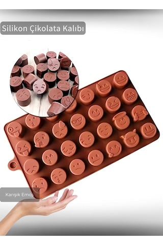 Jet's Home Karışık Emoji C İkolata Kalıbı Bpa Free Buz Kalıbı Silikon Tatlı Kalıbı Yapıs Maz Kalıp Kahverengi