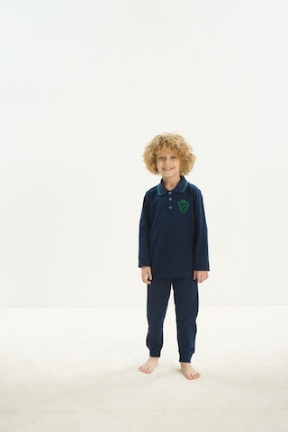 Sevim Erkek Çocuk Uzun Kol Polo Yaka Lacivert Pijama Takım C5t2n7o8 001