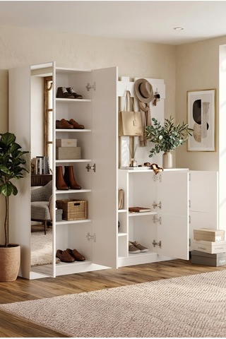 Yurudesign Gibson Vestiyer Portmanto Ayakkabılık Beyaz DD9-W