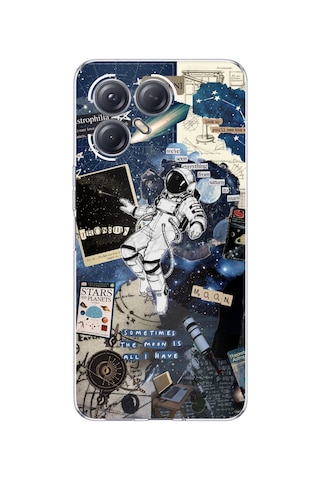 Tecno Pova 7 Ultra 5g Uyumlu Retro Astronot Tasarımlı Baskılı Silikon Kılıf