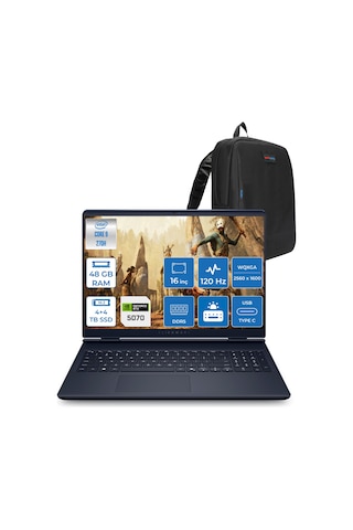 Dell Alienware 16 Aurora WAC16250-C932157F24 Core 9-270H AI 48 GB 4 TB + 4 TB SSD 8 GB RTX5070 16" Dos Dizüstü Bilgisayar + Zetta Çanta