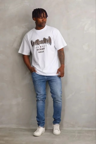 Modi Erkek Baskılı T-shirt Kısa Kol Bisiklet Yaka Regular Fit Rahat Kalıp Günlük Tişört - Beyaz - Mymg185500