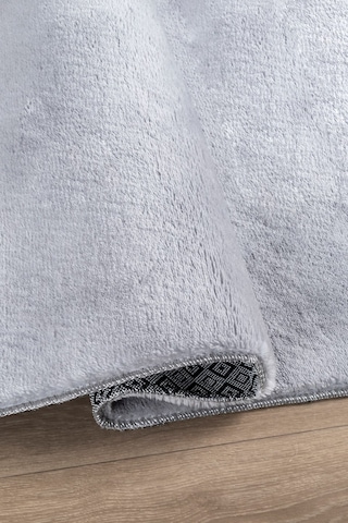 Vl Comfort Peluş Halı Gri Overloklu Gri