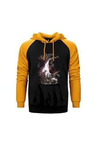 Burzum The Ways Of Yore Sarı Renk Reglan Kol Kapşonlu Sweatshirt Sarı
