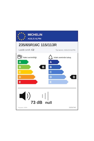 Michelin 235/65 R16 115/113R Agilis Alpin Kış Lastiği 2026