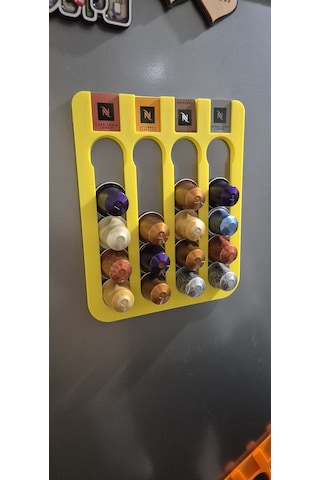 Kapsül Kahve Standı Buzdolabı Için Mıknatıslı 20 Kapsül Kapsül Tutucu Beyaz Renk Sarı