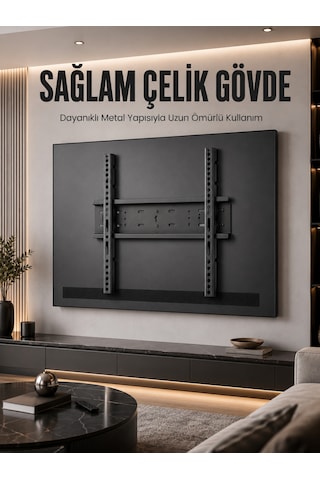 Büyük Ekran Tv Duvar Askısı 50-95 İnç Dayanıklı Sabit Askı Aparatı Kolay Kurulum - Lisinya