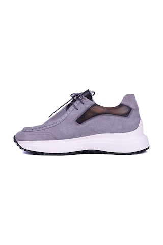 Shoetyle - Gri Hakiki Süet Deri Bağcıklı Erkek Günlük Ayakkabı 115-k525-1373 Gri