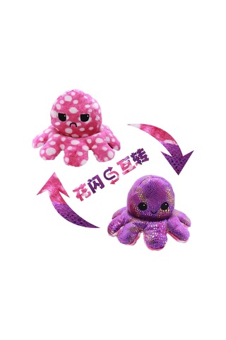 Monyee Çift Taraflı Devriye Oynatabilir Ahtapot Bebek Yüz Değiştirme Oyuncak Yumuşak Peluş Oyuncağı 11-20cm Toptan Satış Diğer