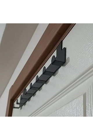 Metal Mat Siyah Askılık, Kapı Arkası Organizer Ve Düzenleyici 50cm