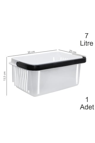 7 Litre Plastik Kozmetik Alışveriş El Sepeti Beyaz 1 Adet / En:20 Boy:30 Yükseklik:13,5 Cm Beyaz