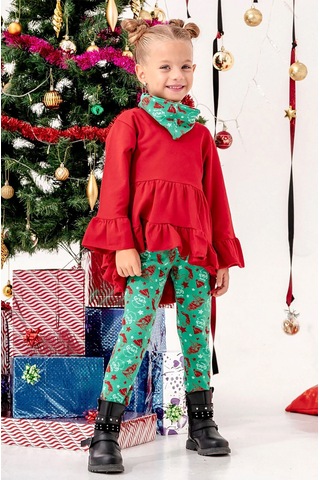 Kız Çocuk Noal 3'lü Grinch Tayt Takım Yeşil