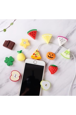 Kablo Koruyucu Sevimli Karakterler Figürlü Silikon Kopmaya Dayanıklı - Bal Kabağı İthalatçı Garantil