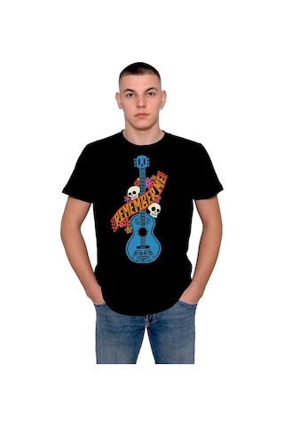 Guitar Gitar Remember Me Skull Kuru Kafa Flowers Tişört Unisex T-shirt 001
