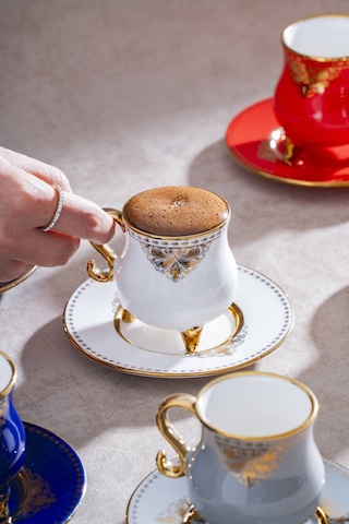 Acar Hemera 6 Kişilik Porselen Kahve Fincanı Takımı SCT-21-0240