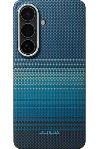 Samsung Uyumlu Galaxy S26 Plus Kılıf M-safe Aramid Fiber Pitaka Tactile Woven Sunset-moonrise Serisi Mavi Mavi
