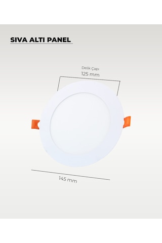 9w Sıva Altı Yuvarlak Slim Led Panel 3200k Sarı Işık - 2 Adet Beyaz