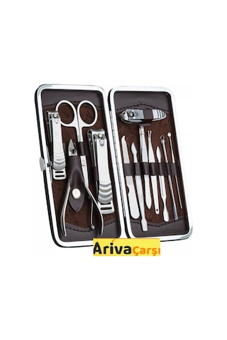 Profesyonel Çelik Paslanmaz Manikür Pedikür Seti 10 Parça