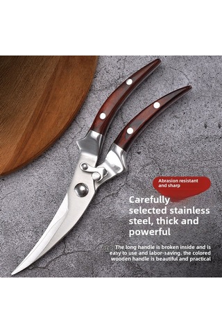 Springsun Almanya Çelik Tavuk Kemiği Kırıcı, Ev Mutfak Yemek Hazırlama, Zırh Kemiği Kesici, Renkli Ahşap Saplı, Güçlü Kırıcı Bıçak Tam Çelik Boş Sap, Renkli Kutulu Diğer